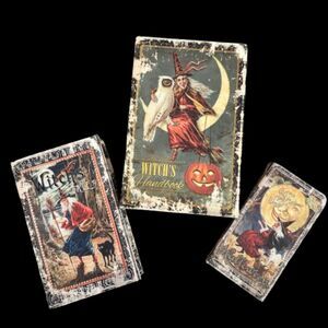Set 3 Heavy Duty Wooden Retro Vintage Inspired Halloween Witch's Nesting Boxes